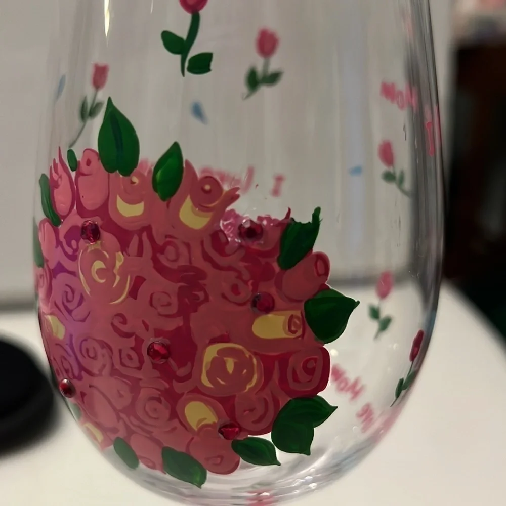 Lolita Mom’s Bouquet Artisan Painted Love My Wine❤️‍🩹